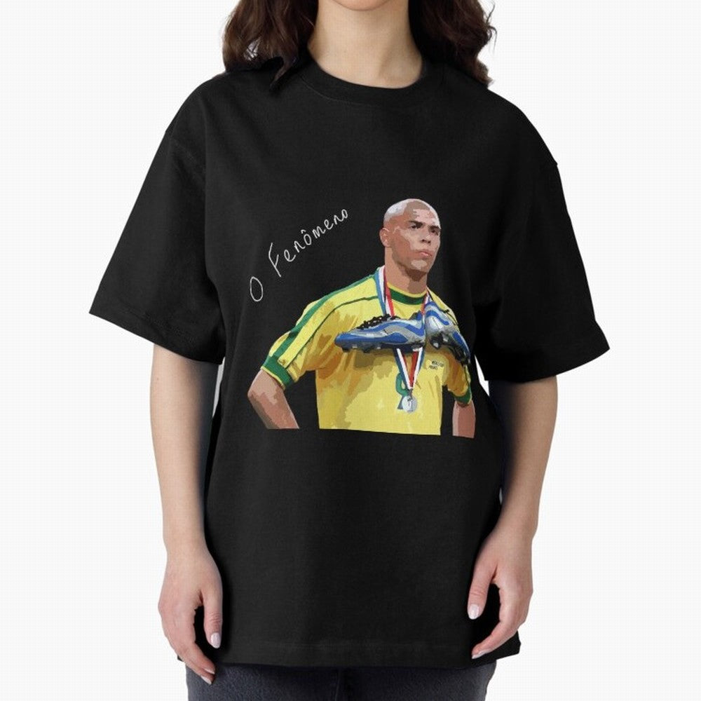 Ronaldo Il Fenomeno Oversized T-Shirt Celebrate Soccer Greatness during FIFA World Cup 2026 for Fans of Cristiano Ronaldo, Haaland and CR7 and Portugal, Bringing Supporter Pride, Iconic Celebrations, Legendary Names and Global Match Day Energy;
