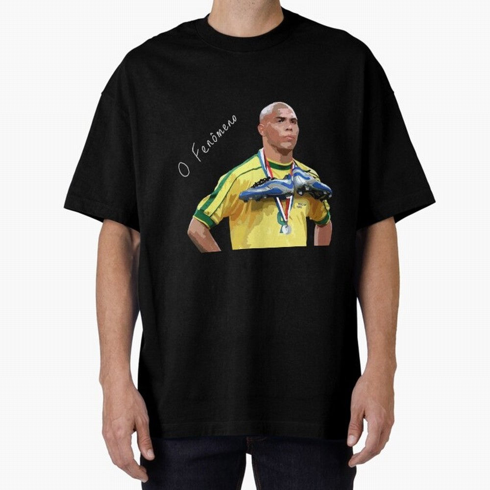 Ronaldo Il Fenomeno Oversized T-Shirt Celebrate Soccer Greatness during FIFA World Cup 2026 for Fans of Cristiano Ronaldo, Haaland and CR7 and Portugal, Bringing Supporter Pride, Iconic Celebrations, Legendary Names and Global Match Day Energy;