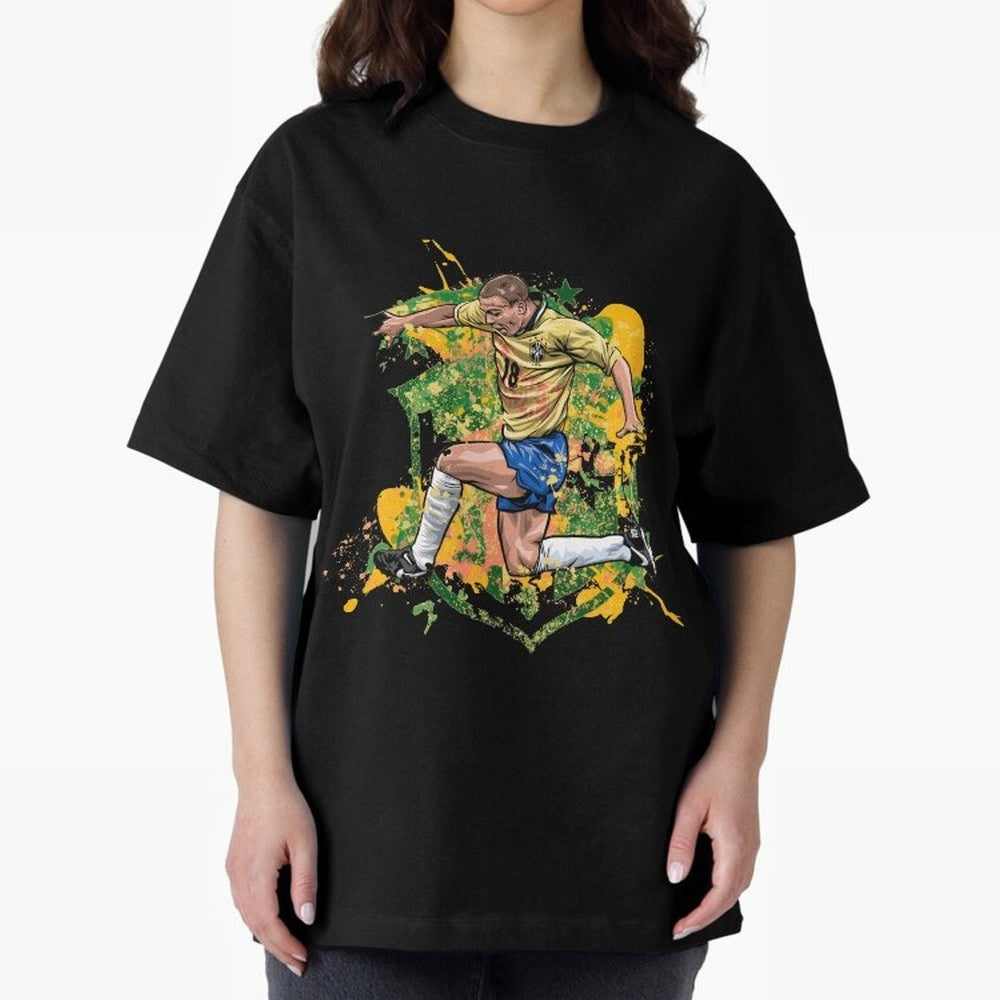 Ronaldo Nazario de Lima - Fenomeno do Brasil Oversized T-Shirt Showcase FIFA World Cup 2026 Spirit, with England, France and Netherlands, Cristiano Ronaldo, Football Festival Excitement, Trophy Ambitions, Country Rivalries and Star Player Buzz;