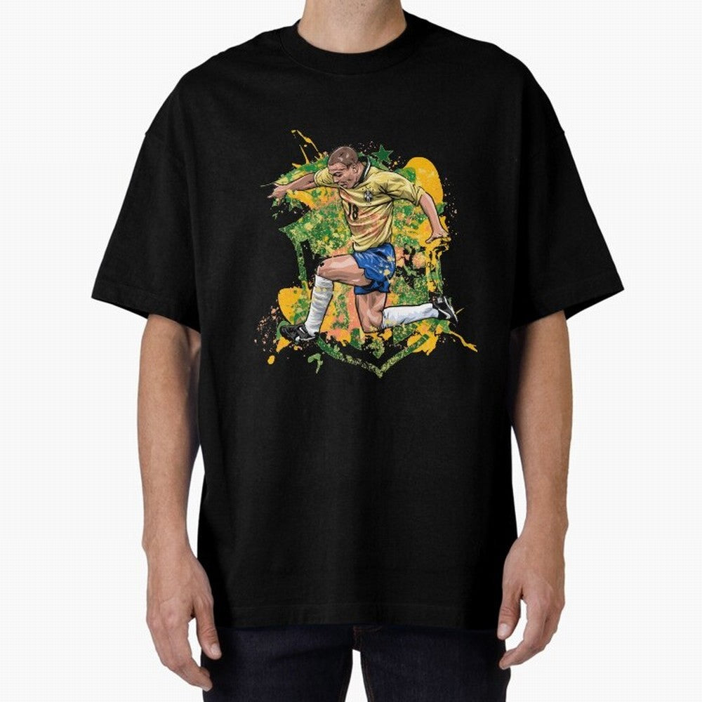 Ronaldo Nazario de Lima - Fenomeno do Brasil Oversized T-Shirt Showcase FIFA World Cup 2026 Spirit, with England, France and Netherlands, Cristiano Ronaldo, Football Festival Excitement, Trophy Ambitions, Country Rivalries and Star Player Buzz;