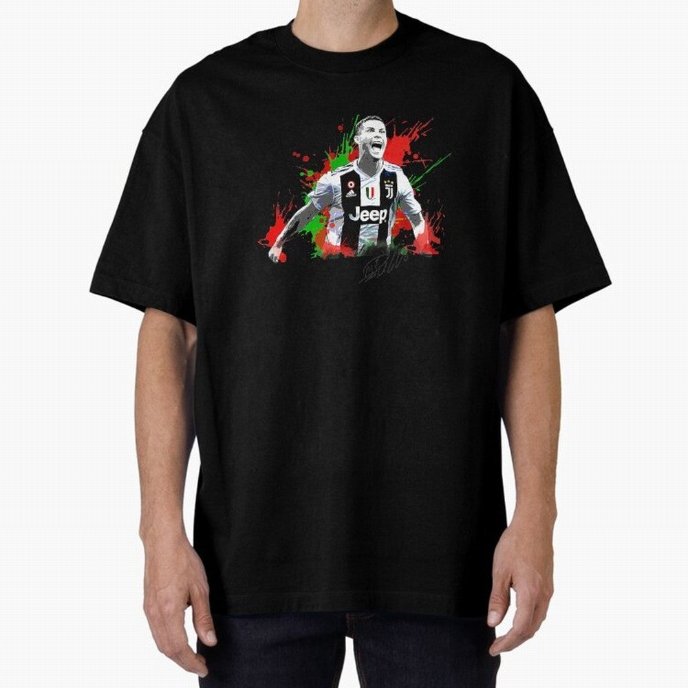 Cristiano Ronaldo Fan Oversized T-Shirt Mark Global Football Passion for FIFA World Cup 2026 USA Canada Mexico, Highlighting Messi and Cristiano Ronaldo, Argentina, France and Brazil, Champion Mindset, Group Stage Buzz, Knockout Tension and
