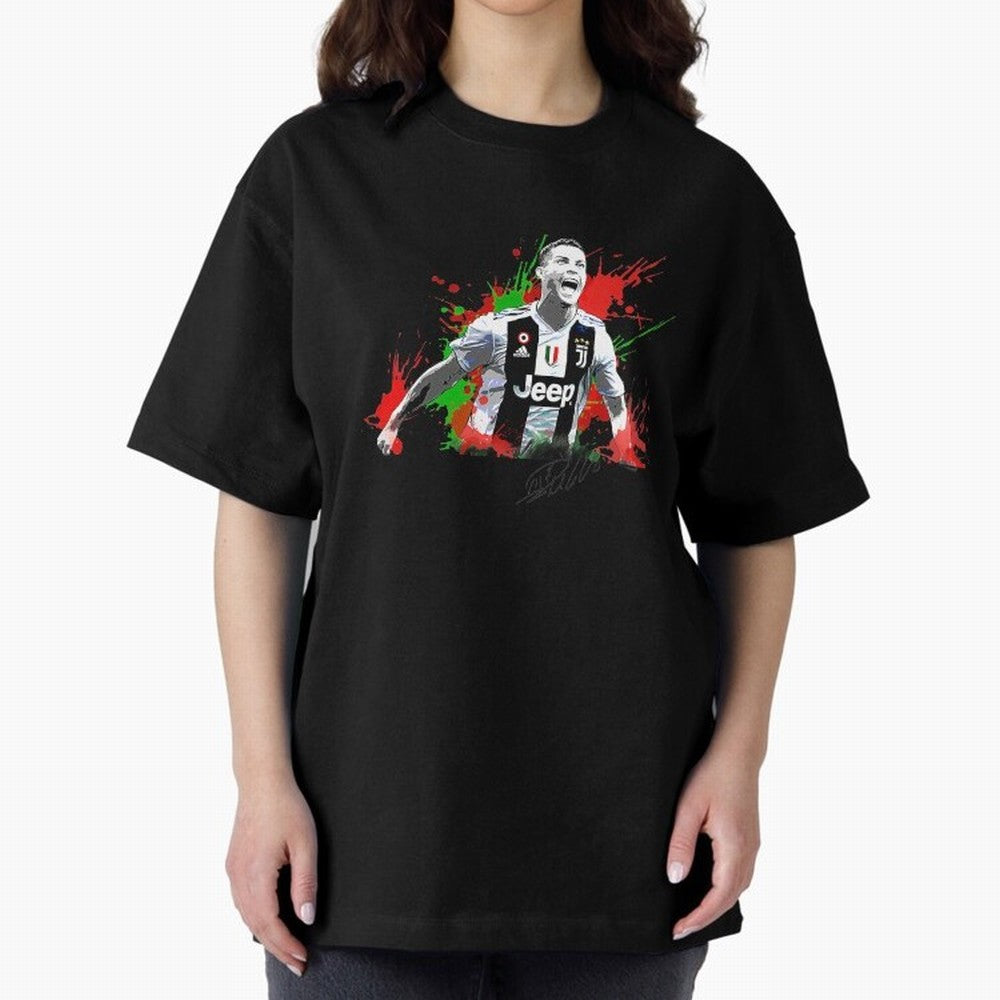 Cristiano Ronaldo Fan Oversized T-Shirt Mark Global Football Passion for FIFA World Cup 2026 USA Canada Mexico, Highlighting Messi and Cristiano Ronaldo, Argentina, France and Brazil, Champion Mindset, Group Stage Buzz, Knockout Tension and