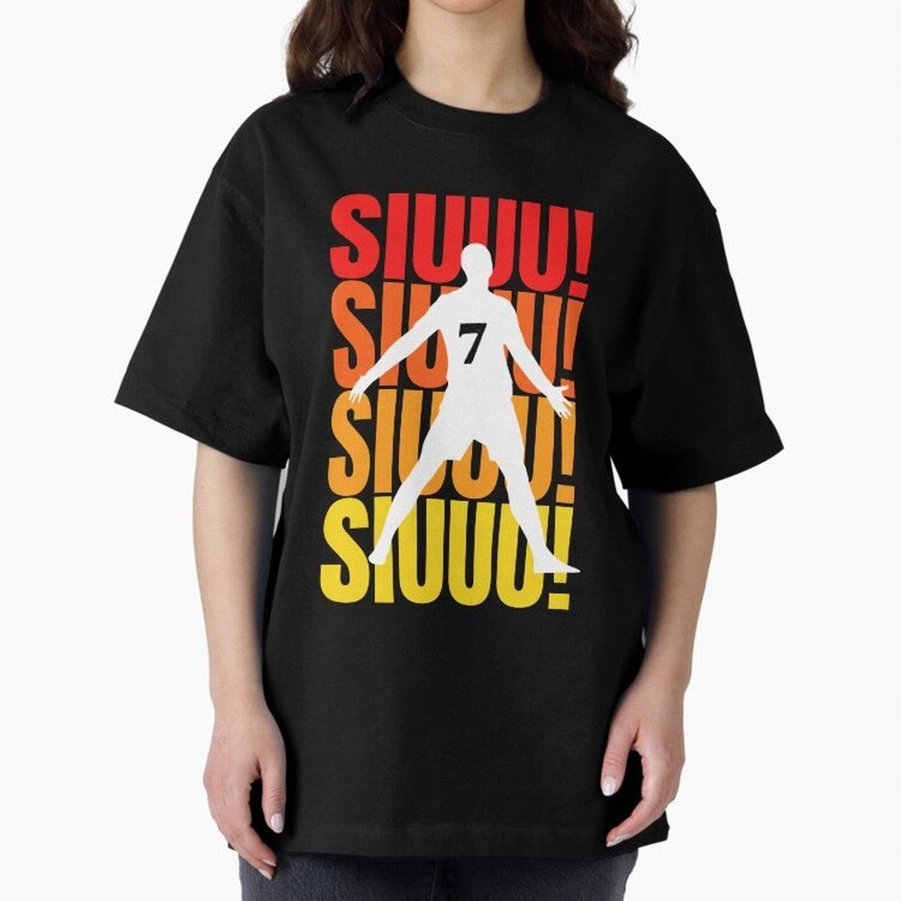 Christiano Ronaldo Siuuu Oversized T-Shirt Stand Proud for Global Football Passion for FIFA World Cup 2026, Built around Mbappe and Neymar, England and Germany, Sports Nostalgia, International Competition, Famous Players and Unforgettable