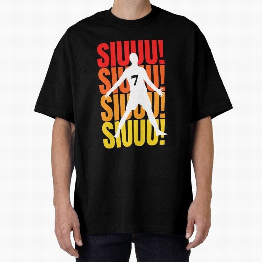 Christiano Ronaldo Siuuu Oversized T-Shirt Stand Proud for Global Football Passion for FIFA World Cup 2026, Built around Mbappe and Neymar, England and Germany, Sports Nostalgia, International Competition, Famous Players and Unforgettable