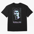 Ronaldo holographic Style Portrait art illustration Oversized T-Shirt Bring Stadium Energy to FIFA World Cup 2026 for Fans of CR7 and Argentina and Brazil, Bringing Sports Nostalgia, International Competition, Famous Players and Unforgettable