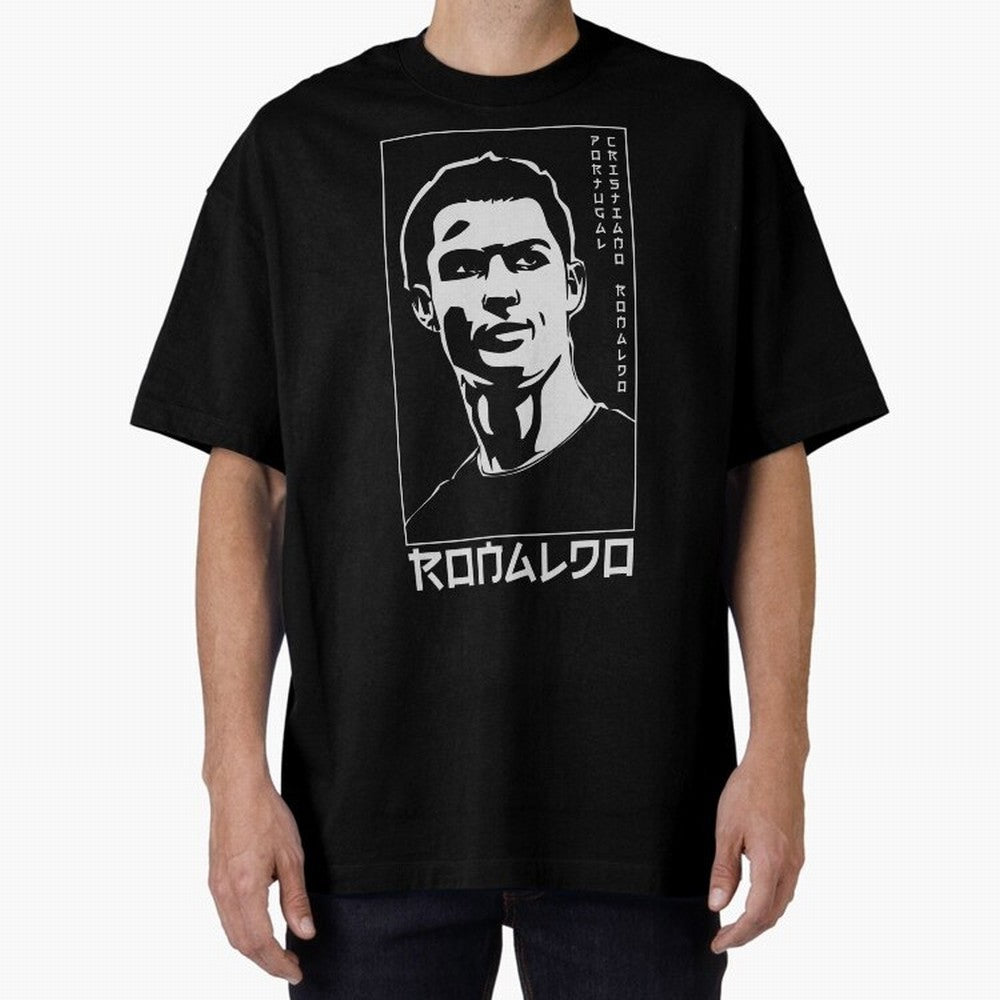 Ronaldo Japanese Style Portrait art illustration Oversized T-Shirt Celebrate Supporters United by FIFA World Cup 2026 USA Canada Mexico Highlighting Mbappe and Neymar, Argentina Energy, Game Day Rituals, Football Legends, Country Pride and the Road