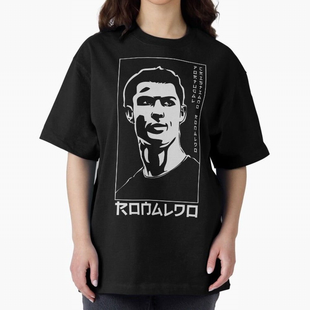 Ronaldo Japanese Style Portrait art illustration Oversized T-Shirt Celebrate Supporters United by FIFA World Cup 2026 USA Canada Mexico Highlighting Mbappe and Neymar, Argentina Energy, Game Day Rituals, Football Legends, Country Pride and the Road