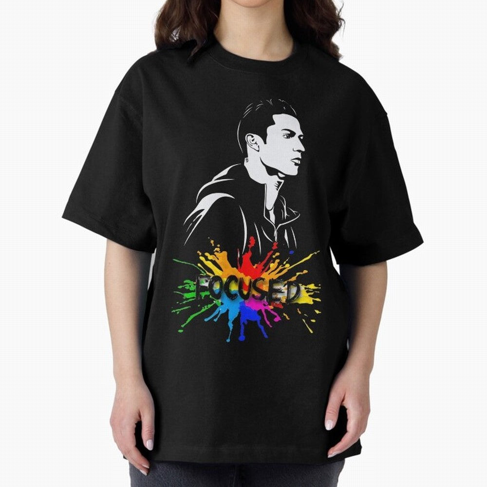 Christiano Ronaldo Focused Oversized T-Shirt Feel the Heartbeat of FIFA World Cup 2026 Group Stage for Fans of Haaland and England and Germany, Bringing Football Passion, Legendary Performances, Festival Vibes and Supporter Community; Created for