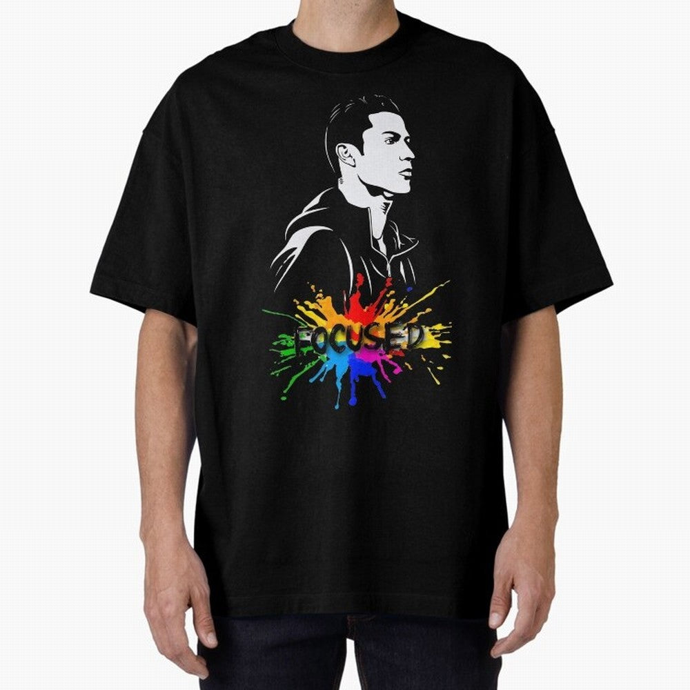 Christiano Ronaldo Focused Oversized T-Shirt Feel the Heartbeat of FIFA World Cup 2026 Group Stage for Fans of Haaland and England and Germany, Bringing Football Passion, Legendary Performances, Festival Vibes and Supporter Community; Created for
