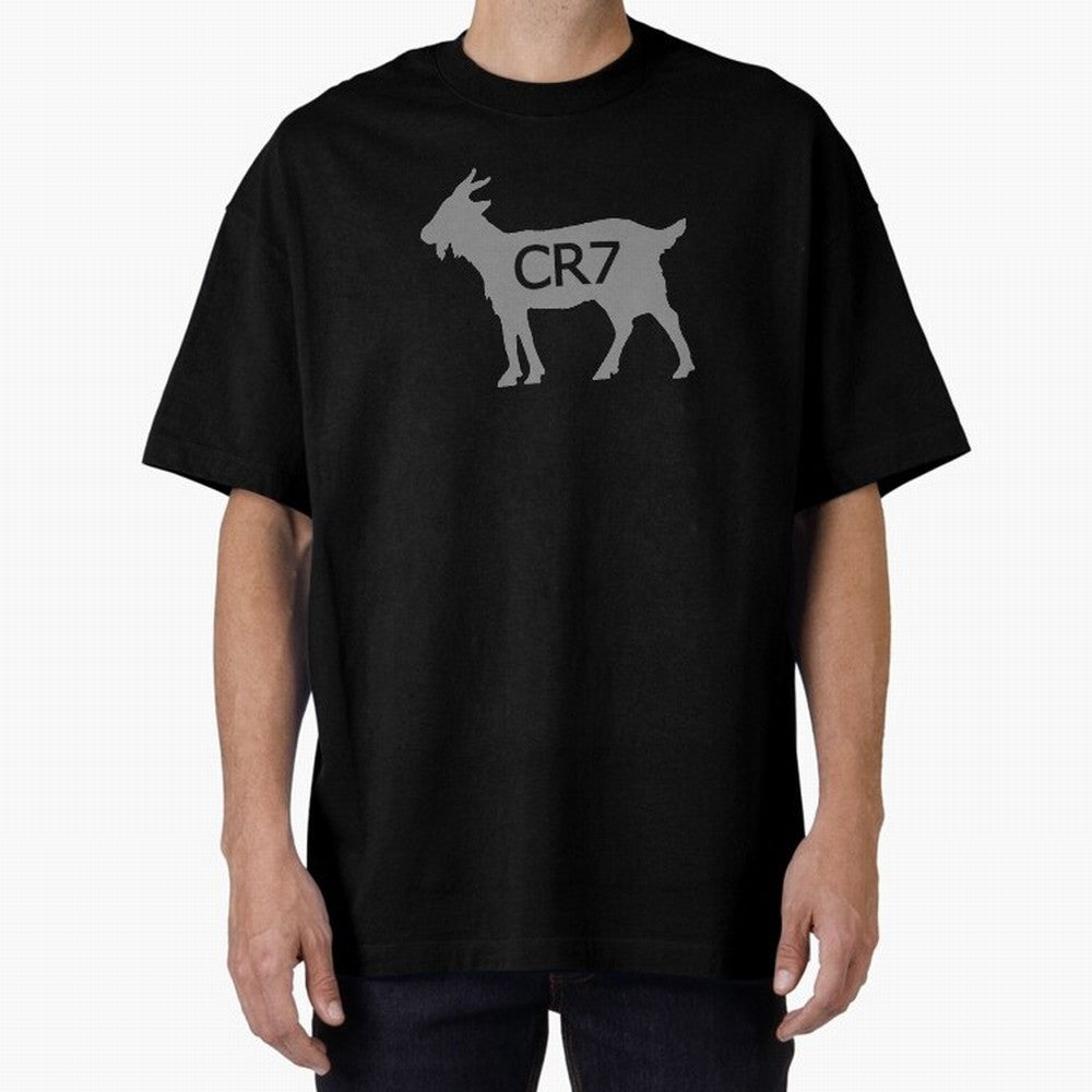 CR7 GOAT Grey 2 Oversized T-Shirt Turn Football Passion into FIFA World Cup 2026 Group Stage for Fans of Messi and Cristiano Ronaldo and Brazil, Portugal and Argentina, Bringing Fan Favorite Moments, National Team Passion, Big Match Drama and