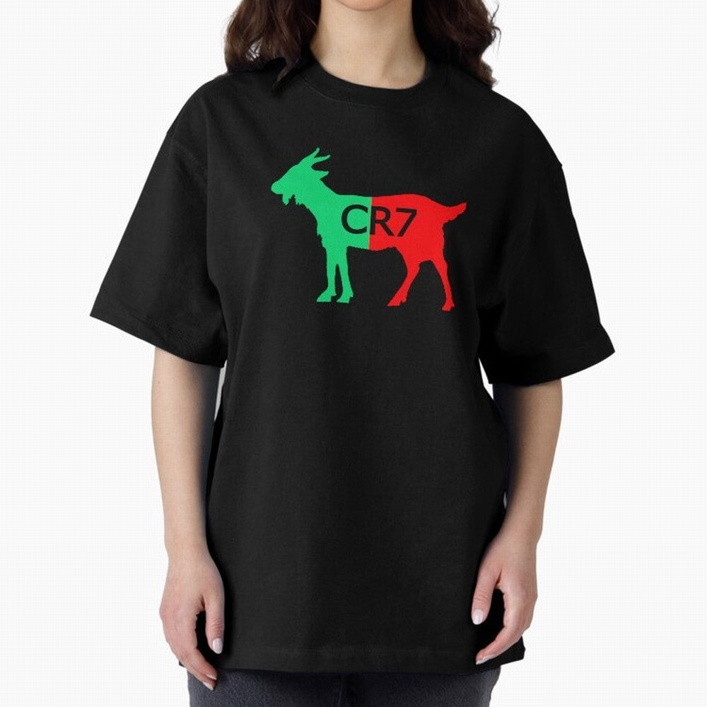 CR7 GOAT Tuga Oversized T-Shirt Remember Iconic Moments from Match Day Hype around FIFA World Cup 2026, Cristiano Ronaldo, Brazil, Soccer Culture, Superstar Moments, National Team Dreams and Competitive Fire; Ideal for Passionate Fans Who Love