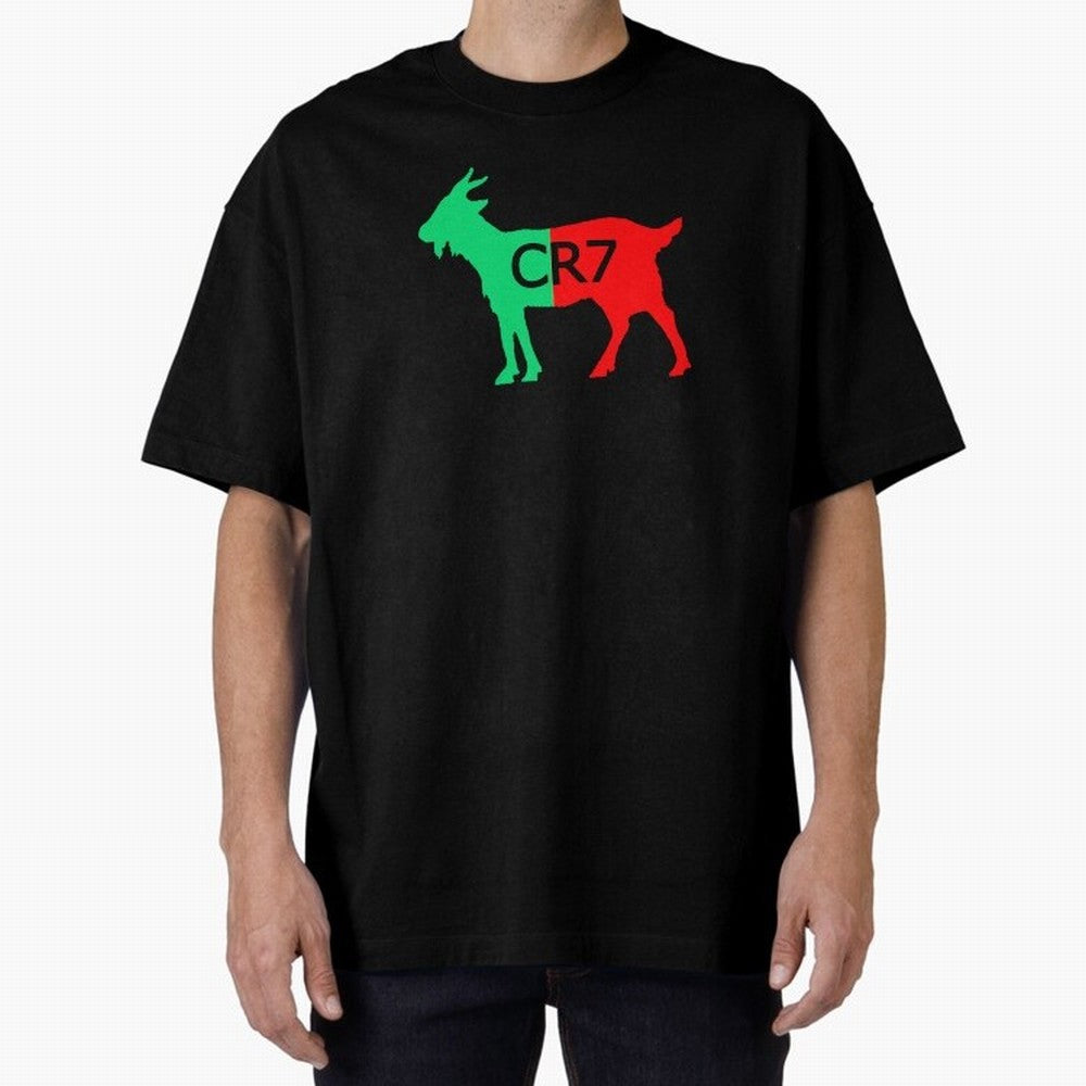 CR7 GOAT Tuga Oversized T-Shirt Remember Iconic Moments from Match Day Hype around FIFA World Cup 2026, Cristiano Ronaldo, Brazil, Soccer Culture, Superstar Moments, National Team Dreams and Competitive Fire; Ideal for Passionate Fans Who Love