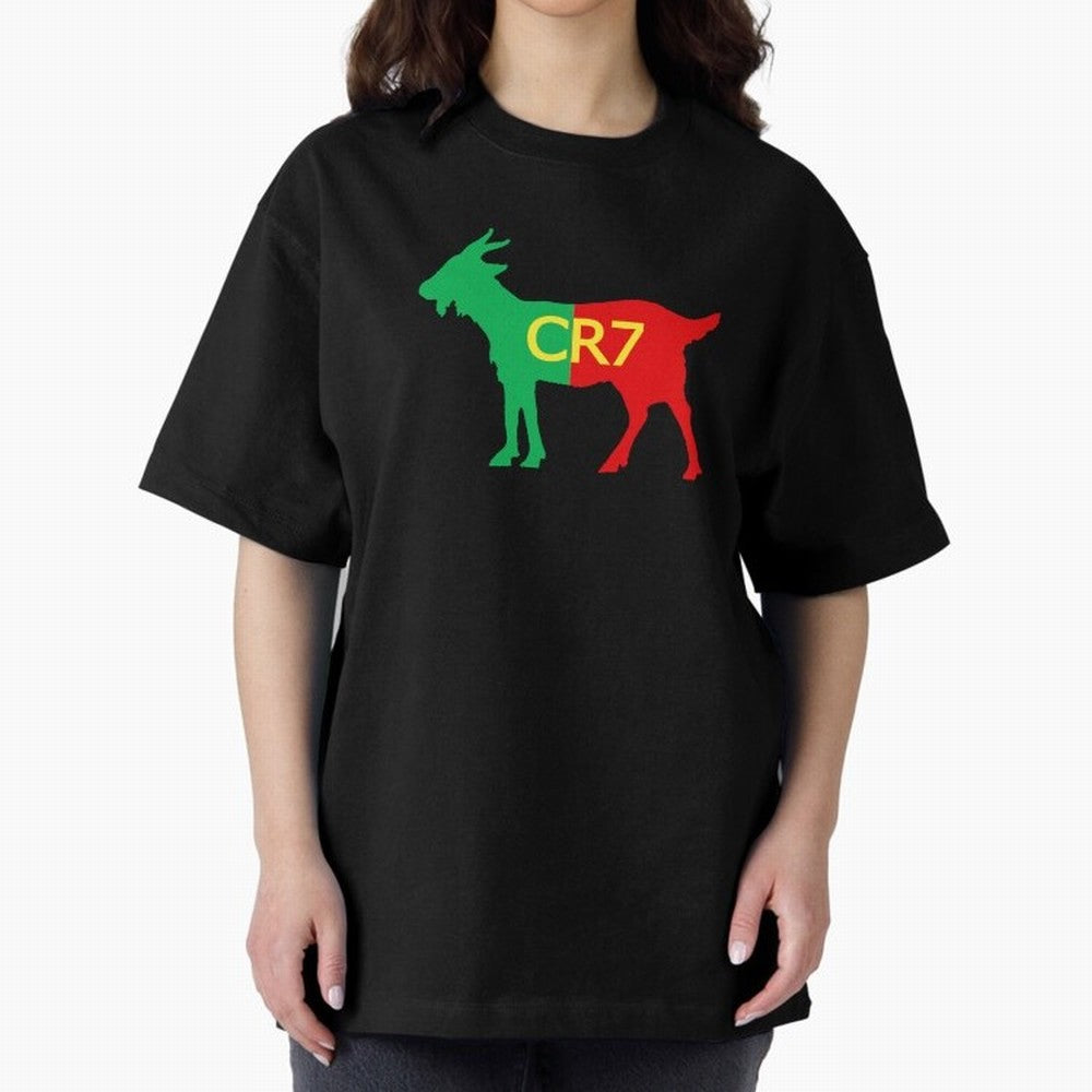 CR7 GOAT Tuga 3 Oversized T-Shirt Celebrate the Biggest Stage of FIFA World Cup 2026 USA Canada Mexico for Fans of Cristiano Ronaldo and France and Portugal, Bringing Worldwide Fan Energy, Dramatic Goals, Stadium Lights and Championship