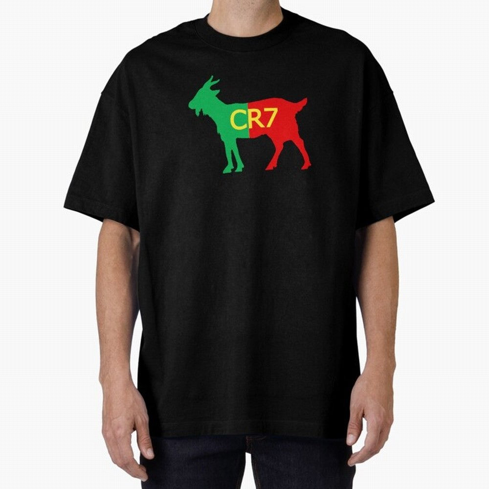 CR7 GOAT Tuga 3 Oversized T-Shirt Celebrate the Biggest Stage of FIFA World Cup 2026 USA Canada Mexico for Fans of Cristiano Ronaldo and France and Portugal, Bringing Worldwide Fan Energy, Dramatic Goals, Stadium Lights and Championship