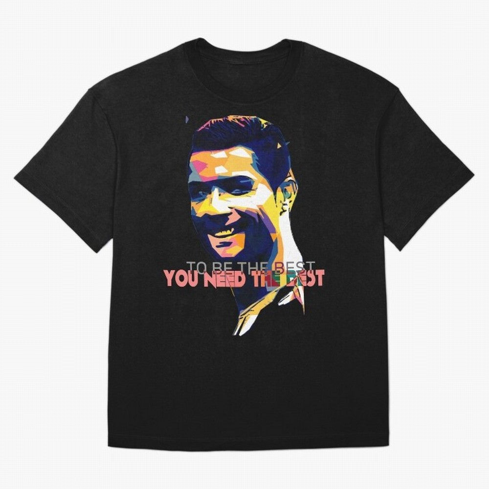 Cristiano Ronaldo To be the best, you need the best Quote Pop art Oversized T-Shirt Bring Match Day Fire to Match Day Hype around FIFA World Cup 2026 USA Canada Mexico, Cristiano Ronaldo, Haaland and CR7, Brazil, Football Passion, Legendary