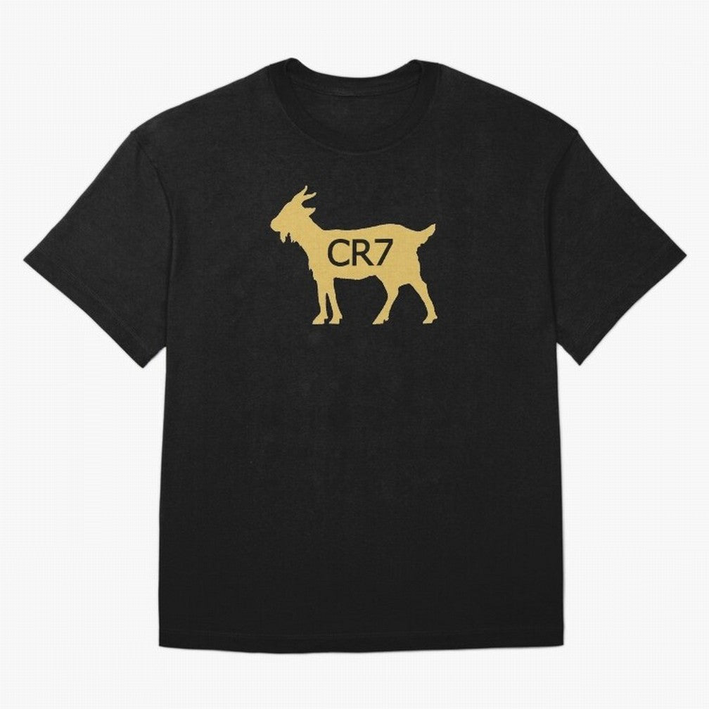 CR7 GOAT Gold Oversized T-Shirt Show Your Love for FIFA World Cup 2026 Built around Mbappe and Neymar, France and Portugal Energy, Football History, Final Match Energy, Crowd Noise and Once in a Lifetime Moments; Perfect for Supporters Who Want