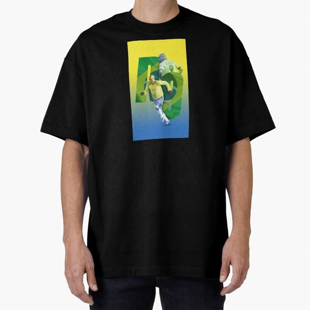 Ronaldo Luis Nazario de Lima Illustration Oversized T-Shirt Show Championship Spirit for FIFA World Cup 2026 Group Stage Spirit, Capturing England, France and Netherlands, Neymar, Stadium Chants, National Pride, Trophy Dreams and Unforgettable