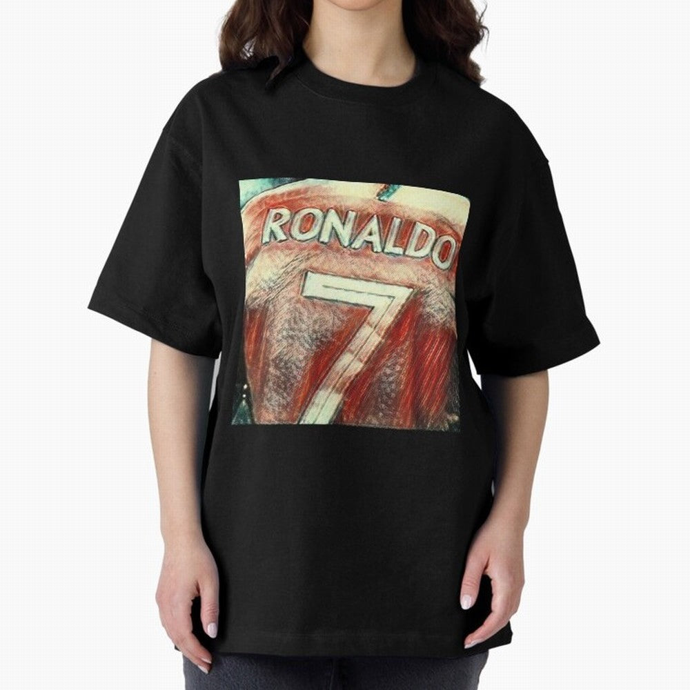 CR7 Oversized T-Shirt Capture Stadium Memories from the FIFA World Cup 2026 Journey through Messi and Cristiano Ronaldo Highlights, France Pride, Match Day Excitement, Supporter Culture, Golden Goals and Global Football Passion; Ideal for