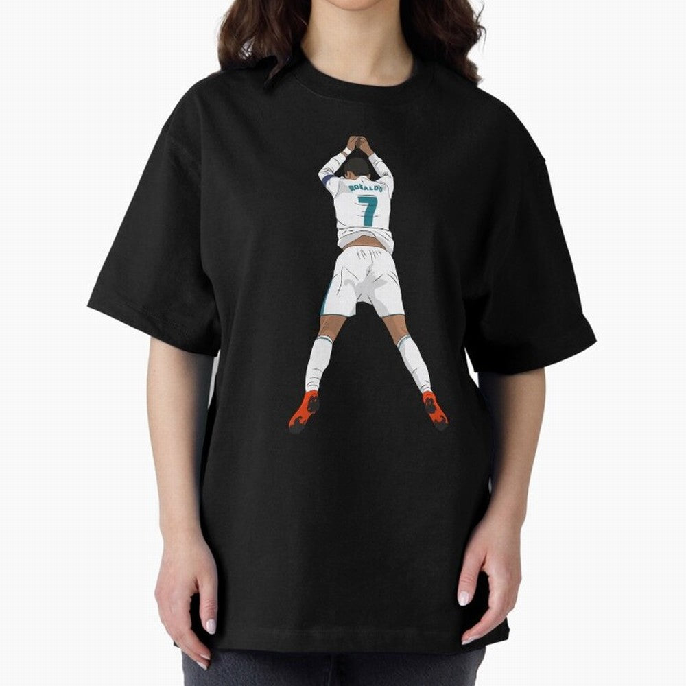 Cristiano Ronaldo Iconic Celebration Oversized T-Shirt Step into FIFA World Cup 2026 for Fans of CR7 and Portugal, Bringing Match Day Excitement, Supporter Culture, Golden Goals and Global Football Passion; Perfect for People Who Love Argentina,