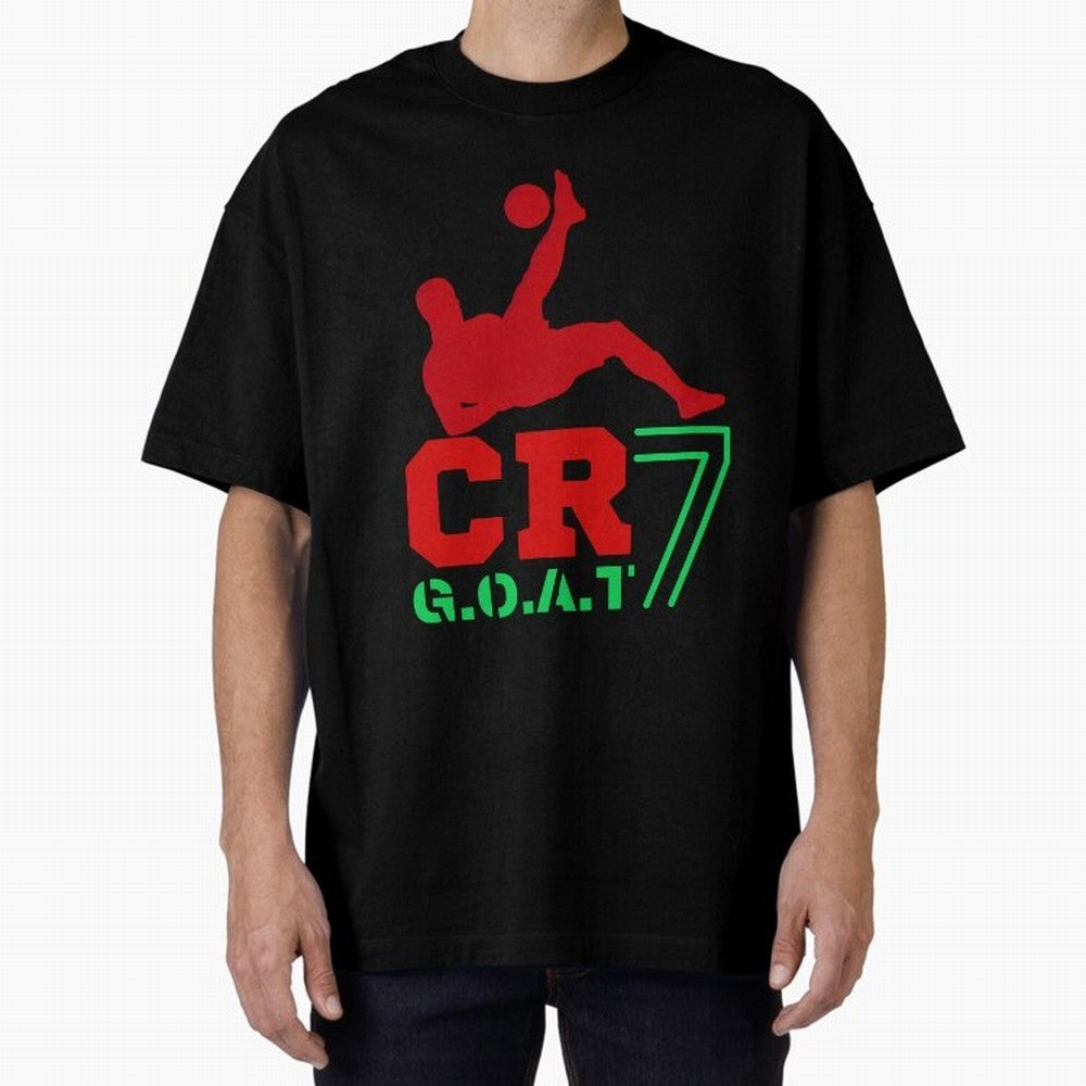 CR7 G.O.A.T Oversized T-Shirt Show Passion for the Stars of the FIFA World Cup 2026 Group Stage Journey through Messi Highlights, England and Germany Pride, Stadium Chants, National Pride, Trophy Dreams and Unforgettable Football Memories; Made for