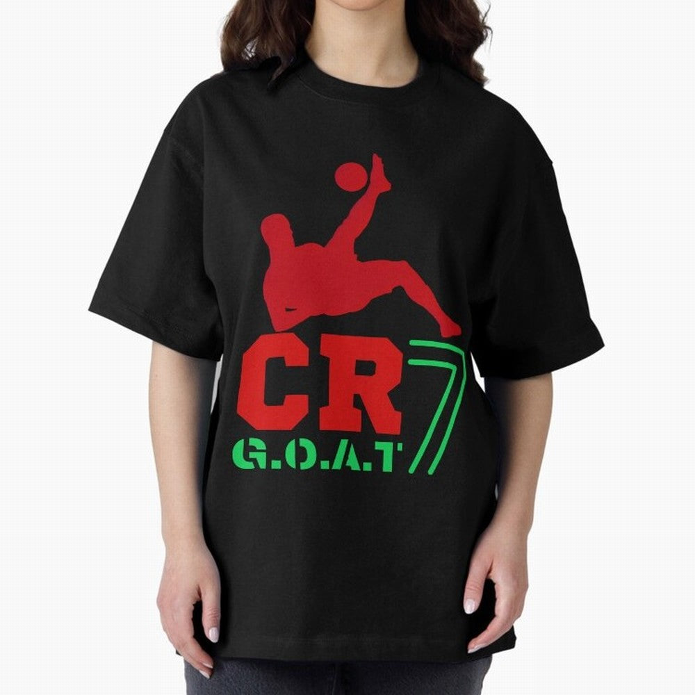CR7 G.O.A.T Oversized T-Shirt Show Passion for the Stars of the FIFA World Cup 2026 Group Stage Journey through Messi Highlights, England and Germany Pride, Stadium Chants, National Pride, Trophy Dreams and Unforgettable Football Memories; Made for