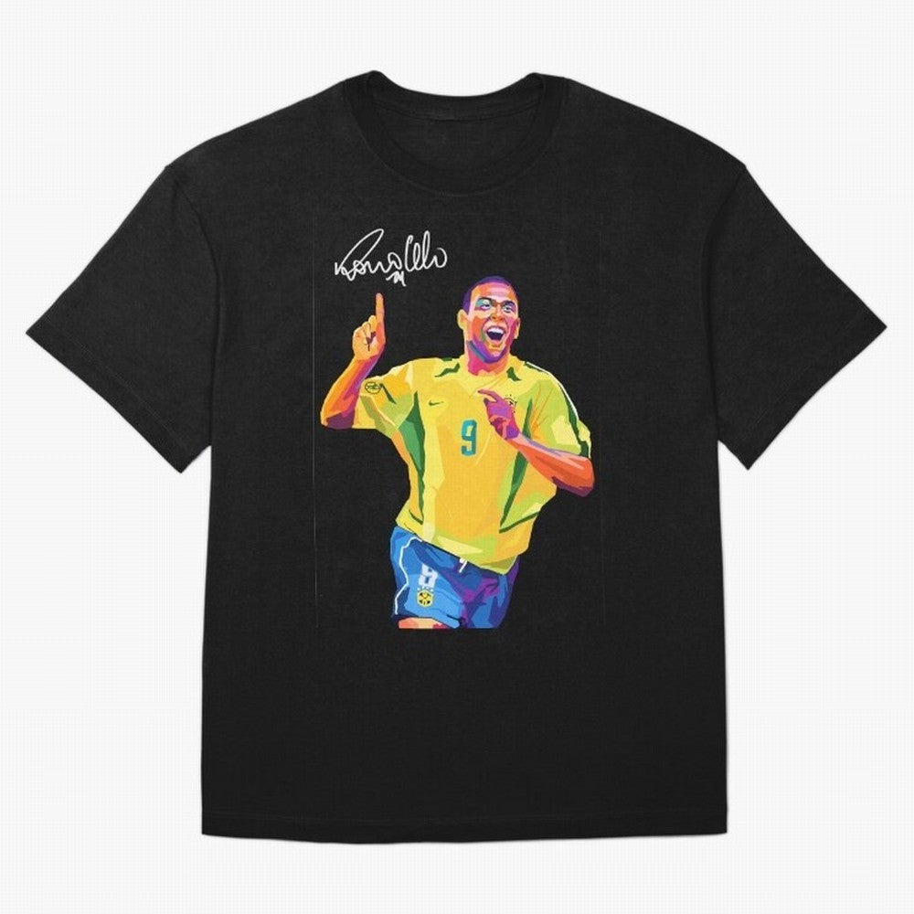 Ronaldo Nazario Pop Art Oversized T-Shirt Make Your Look Match Match Day Hype around FIFA World Cup 2026, CR7, Netherlands, Game Day Rituals, Football Legends, Country Pride and the Road to the Final; Ideal for Football Dads, Football Moms,