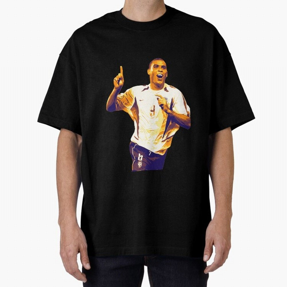 Ronaldo Naz¨¢rio brazil team Oversized T-Shirt Join FIFA World Cup 2026 Group Stage for Fans of CR7 and Portugal, Spain and Germany, Bringing Retro Football Energy, Iconic Rivalries, Trophy Chase Drama and Stadium Atmosphere; Perfect for People Who