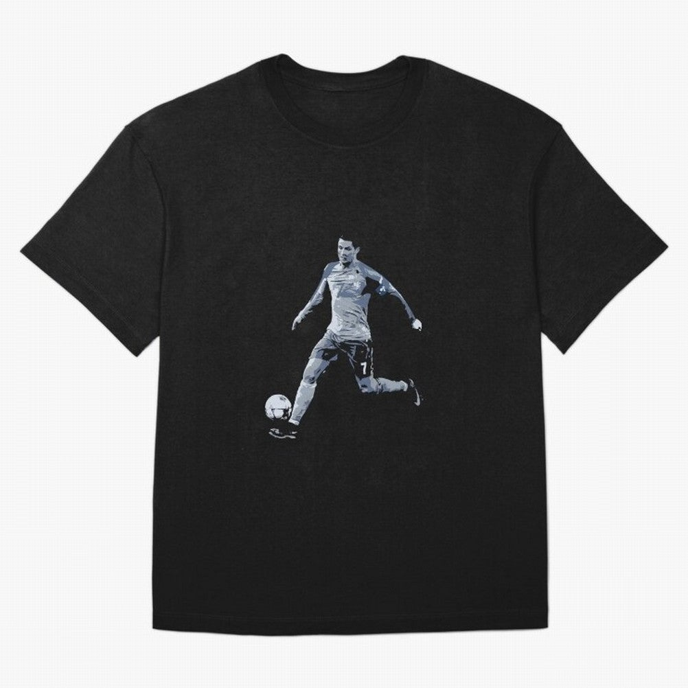 Soccer Football Art, Cristiano Ronaldo Oversized T-Shirt Join the Global Buzz around Global Football Passion for FIFA World Cup 2026 Group Stage, Celebrating Messi, Neymar and Mbappe, England and Germany, Stadium Chants, National Pride, Trophy