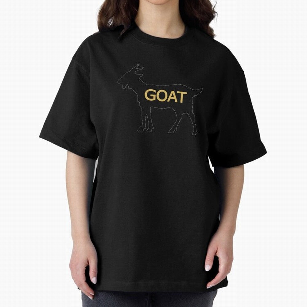 GOAT Alt Gold Oversized T-Shirt Embrace FIFA World Cup 2026 Group Stage Spirit, with France and Portugal, CR7 and Messi, Supporter Pride, Iconic Celebrations, Legendary Names and Global Match Day Energy; Perfect for Supporters Who Want Bold