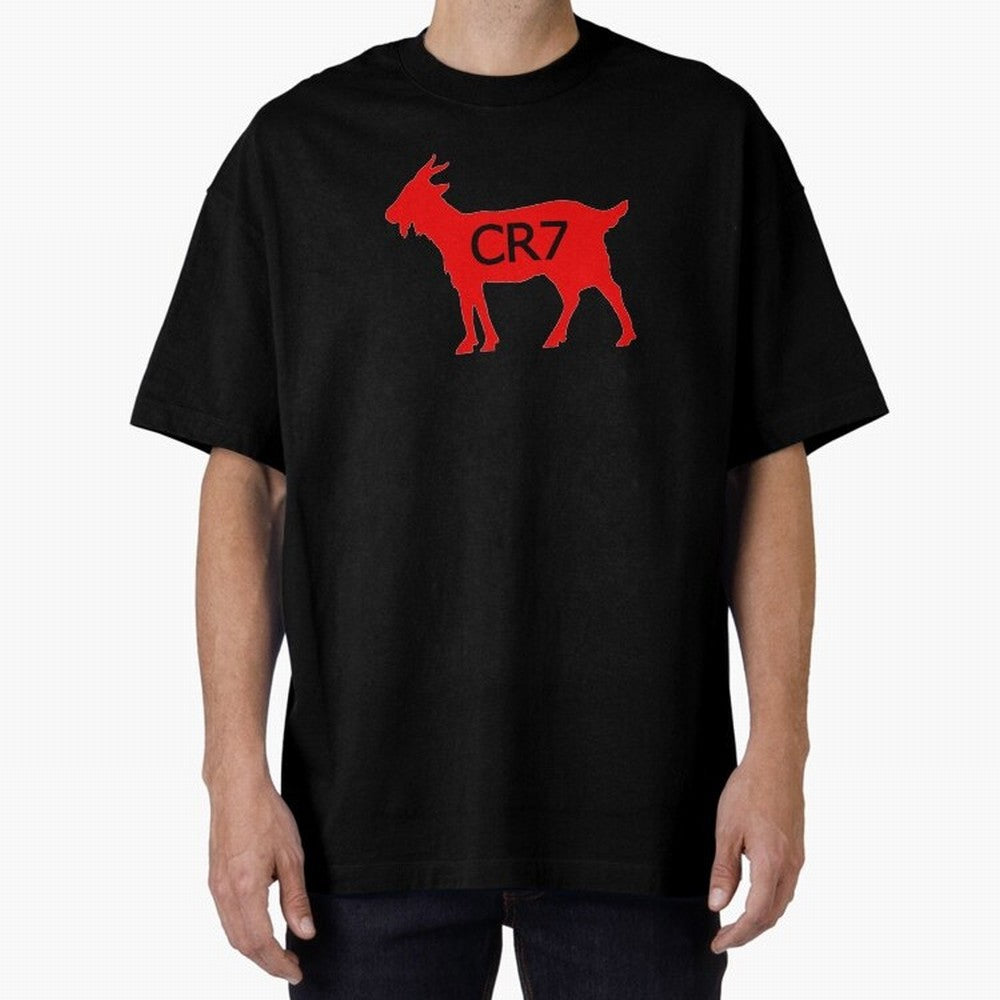 CR7 GOAT Red Oversized T-Shirt Step into FIFA World Cup 2026 Group Stage Spirit, Filled with Argentina, Haaland and Mbappe, Worldwide Fan Energy, Dramatic Goals, Stadium Lights and Championship Celebrations; Great for Watch Parties, Sports Bars,