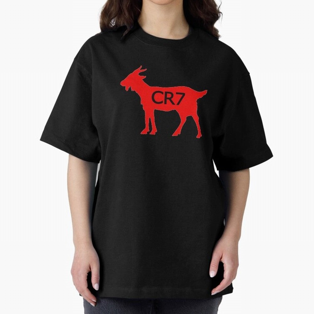 CR7 GOAT Red Oversized T-Shirt Step into FIFA World Cup 2026 Group Stage Spirit, Filled with Argentina, Haaland and Mbappe, Worldwide Fan Energy, Dramatic Goals, Stadium Lights and Championship Celebrations; Great for Watch Parties, Sports Bars,