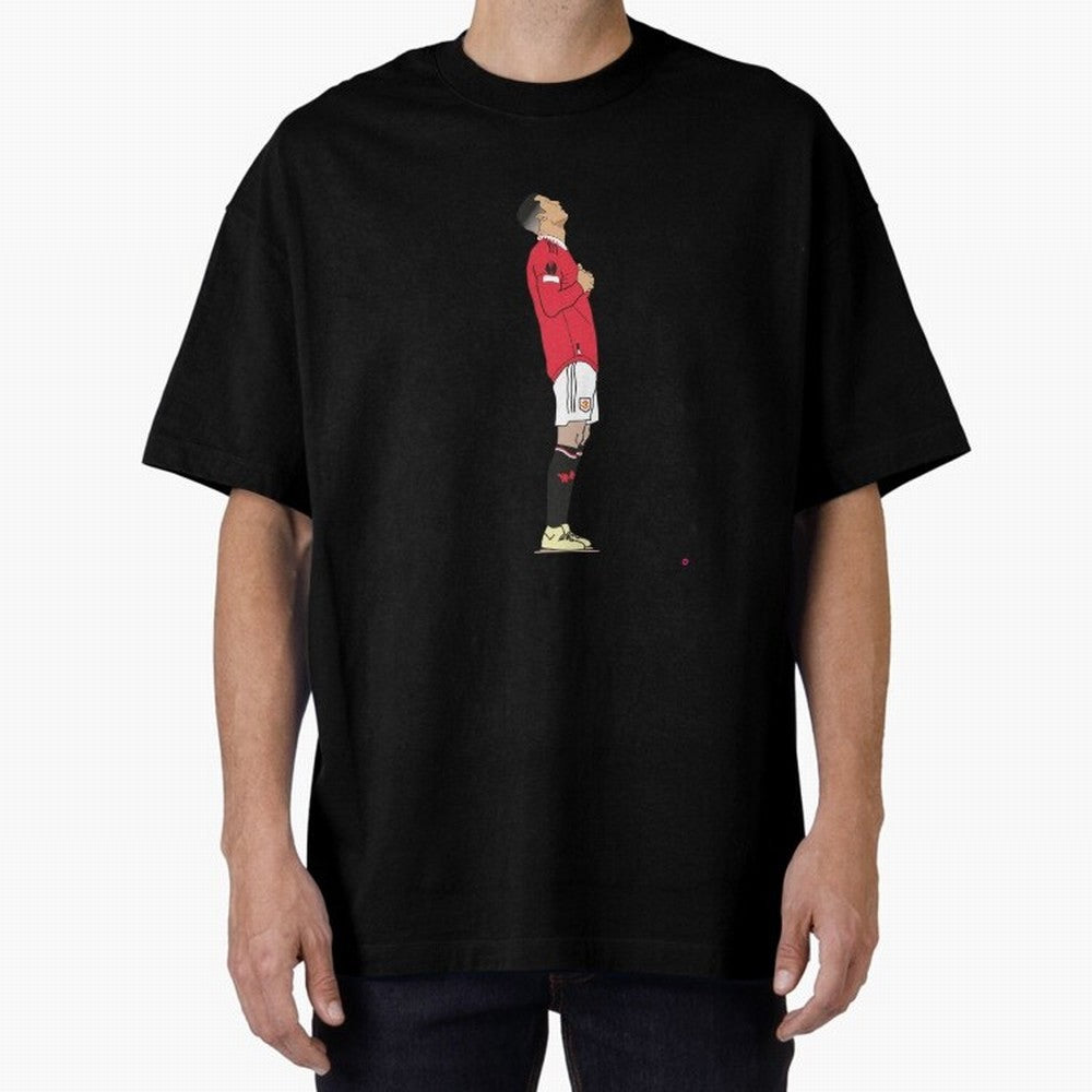 Ronaldo Pose Oversized T-Shirt Bring Champion Energy into FIFA World Cup 2026 USA Canada Mexico for Fans of Cristiano Ronaldo and Argentina, Bringing Championship Spirit, Famous Goals, Roaring Crowds and International Football Unity; Ideal for Fans