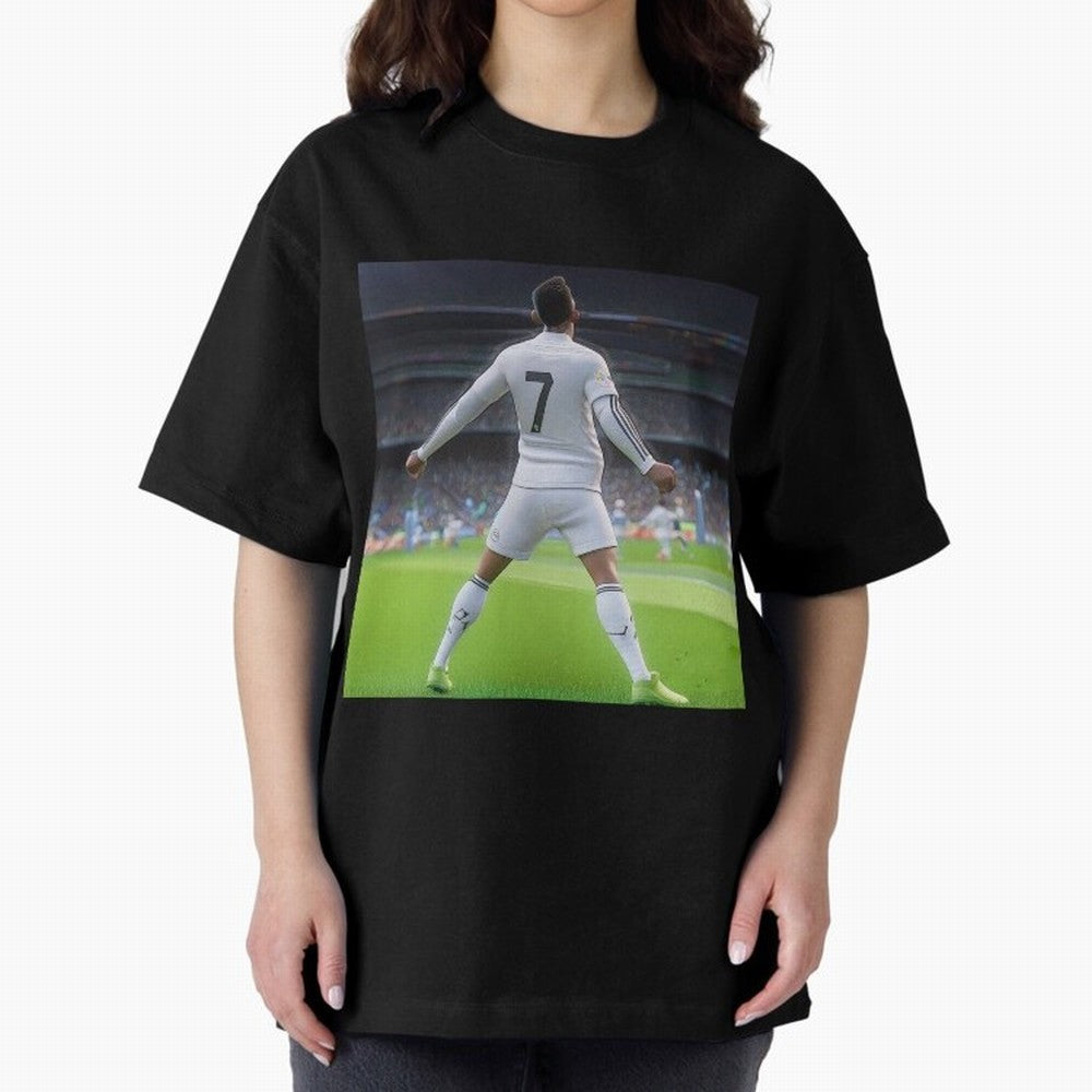 Ronaldo caricature Oversized T-Shirt Relive FIFA World Cup 2026 USA Canada Mexico Spirit, Celebrating England, France and Netherlands, Neymar, Vintage Soccer Flavor, Modern Football Stars, National Flags and Final Night Emotion; Created for Match