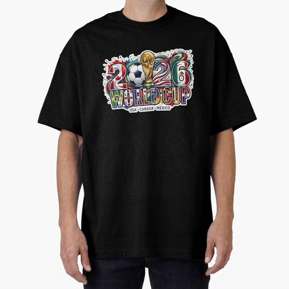 2026 World Cup International Futbol Football Soccer USA Canada Mexico Oversized T-Shirt Show Love for Legendary Goals in FIFA World Cup 2026 USA Canada Mexico for Fans of Haaland and Mbappe and Spain and Netherlands, Bringing Global Supporter