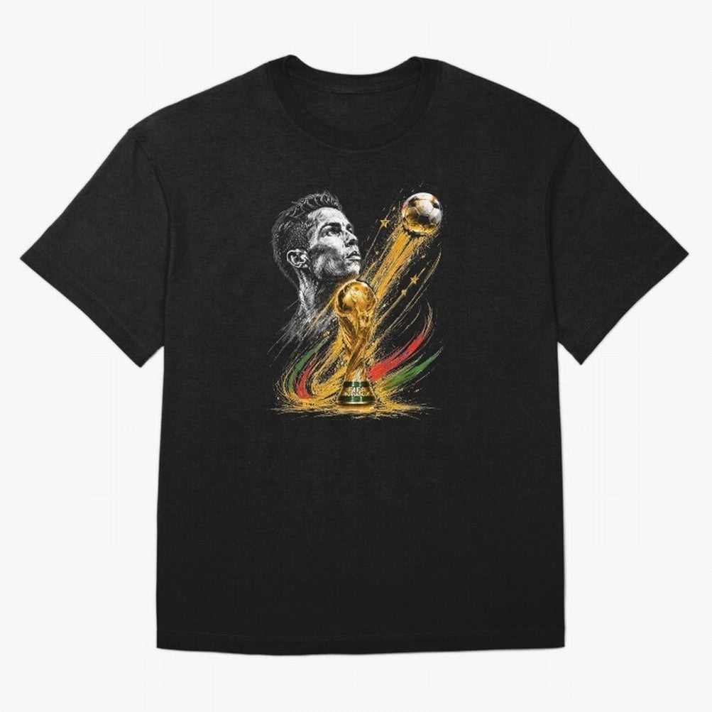 Ronaldo with World Cup Oversized T-Shirt Bring Trophy Dreams to Match Day Hype around FIFA World Cup 2026 USA Canada Mexico, Cristiano Ronaldo, Argentina, Supporter Pride, Iconic Celebrations, Legendary Names and Global Match Day Energy; Made for