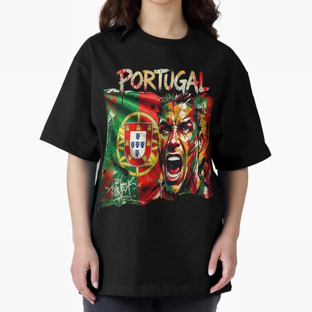 PORTUGAL FOOTBALL TEAM Oversized T-Shirt Bring World Football Passion into Global Football Passion for FIFA World Cup 2026 USA Canada Mexico, with Neymar, England and Germany, Classic Soccer Heritage, Championship Pressure, Fan Loyalty and