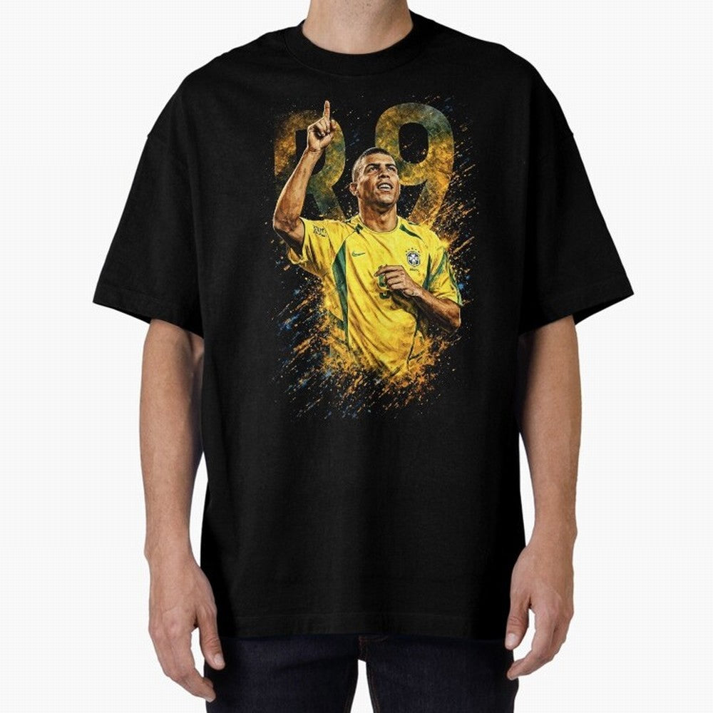 R9 Ronaldo Football Legend Oversized T-Shirt Celebrate Rivalries and Pride in FIFA World Cup 2026 Group Stage Spirit, Centered on France, Messi, CR7 and Mbappe, Global Supporter Spirit, Legendary Goals, National Colors and Tournament Celebration;