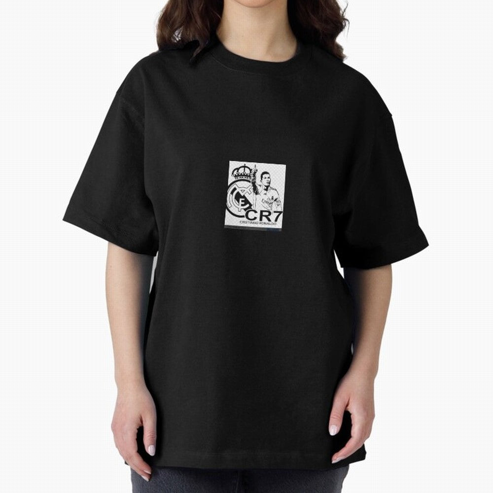 Ronaldo sticker Oversized T-Shirt Celebrate Unforgettable Nights in FIFA World Cup 2026 USA Canada Mexico for Fans of Neymar and France and Portugal, Bringing Sports Nostalgia, International Competition, Famous Players and Unforgettable Victories;