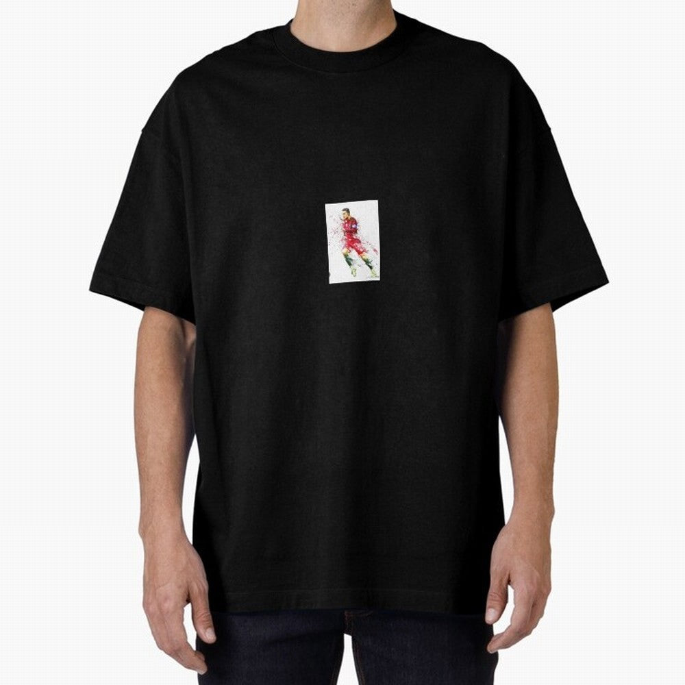 Ronaldo sticker Oversized T-Shirt Celebrate Fan Culture around FIFA World Cup 2026 for Fans of Messi and Argentina, Bringing Championship Spirit, Famous Goals, Roaring Crowds and International Football Unity; Perfect for Fans, Collectors, Family