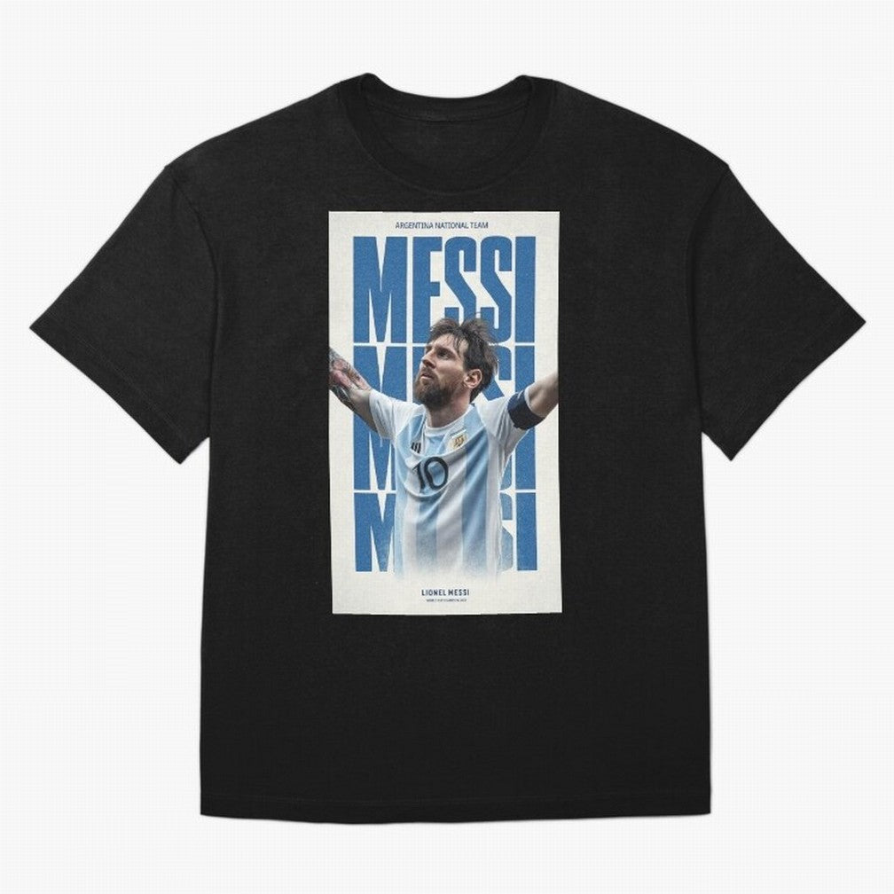Messi Champion Graphic Oversized T-Shirt Bring International Match Energy to the FIFA World Cup 2026 Group Stage Journey through Neymar Highlights, Spain and Netherlands Pride, Worldwide Fan Energy, Dramatic Goals, Stadium Lights and Championship