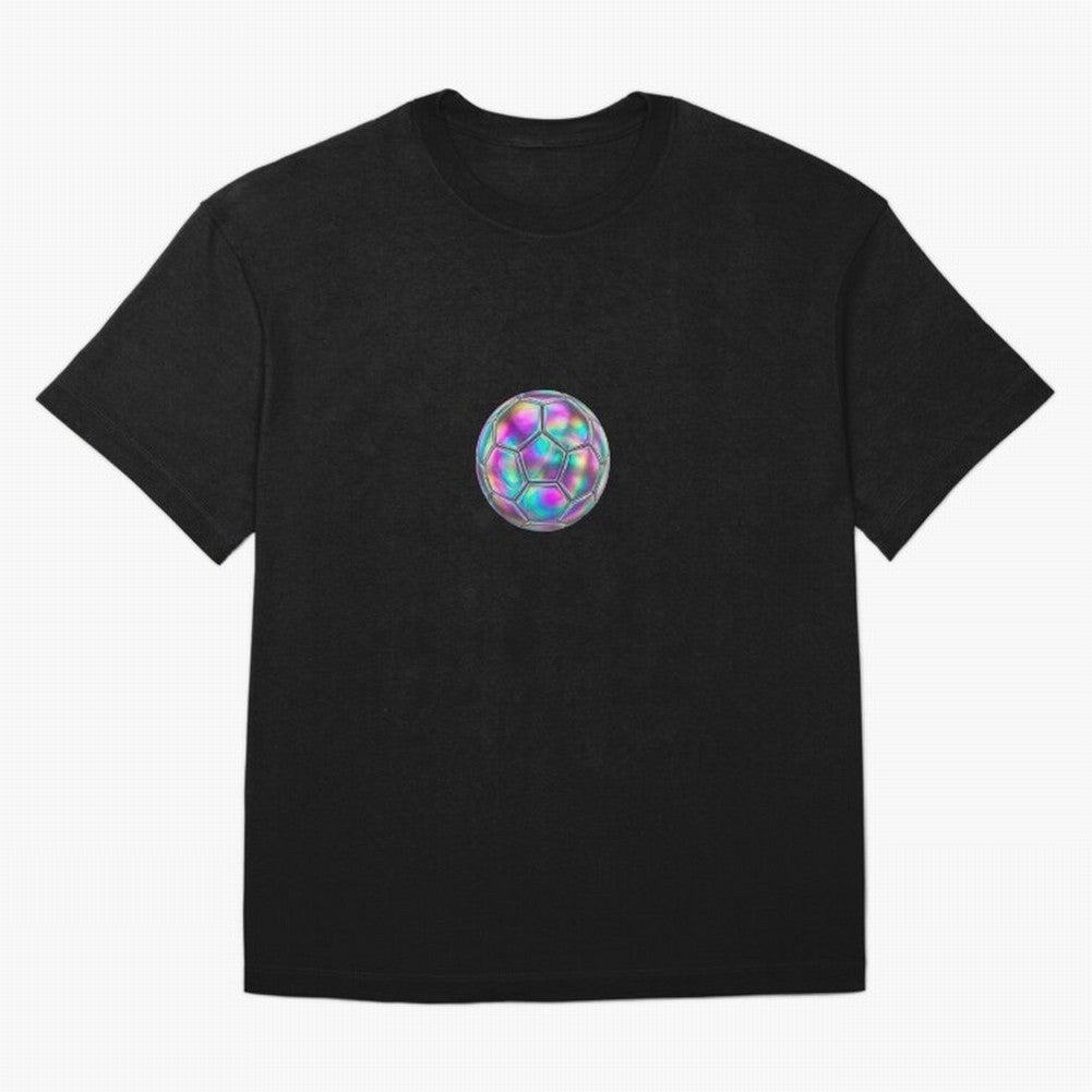 Soccer ball holographic sticker Oversized T-Shirt Mark FIFA World Cup 2026 Group Stage for Fans of Mbappe and Argentina, France and Brazil, Bringing Champion Mindset, Group Stage Buzz, Knockout Tension and Passionate Fan Culture; Made for