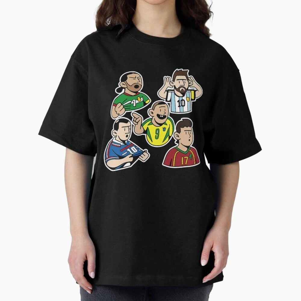 Soccer players Oversized T-Shirt Show Match Day Excitement for FIFA World Cup 2026 for Fans of Mbappe and Neymar and Spain, Bringing Soccer Culture, Superstar Moments, National Team Dreams and Competitive Fire; Great for Supporters Who Love