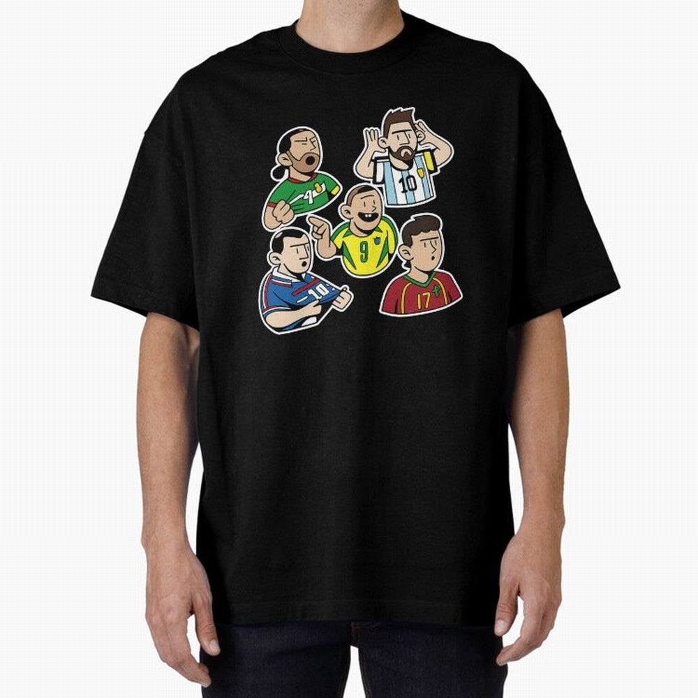 Soccer players Oversized T-Shirt Show Match Day Excitement for FIFA World Cup 2026 for Fans of Mbappe and Neymar and Spain, Bringing Soccer Culture, Superstar Moments, National Team Dreams and Competitive Fire; Great for Supporters Who Love