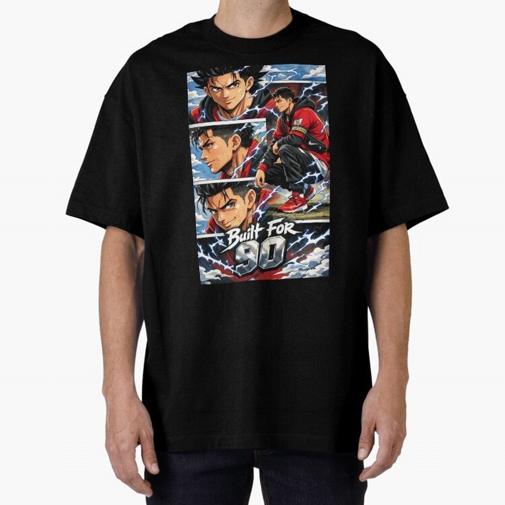 Built for 90 ¨C Anime Streetwear Football Art Oversized T-Shirt Celebrate Classic Football Spirit in FIFA World Cup 2026 for Fans of CR7 and Messi and England and Germany, Bringing Football History, Final Match Energy, Crowd Noise and Once in a