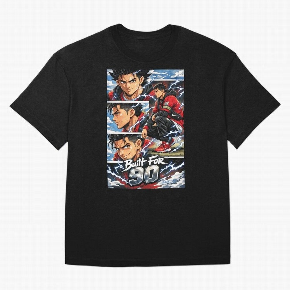 Built for 90 ¨C Anime Streetwear Football Art Oversized T-Shirt Celebrate Classic Football Spirit in FIFA World Cup 2026 for Fans of CR7 and Messi and England and Germany, Bringing Football History, Final Match Energy, Crowd Noise and Once in a