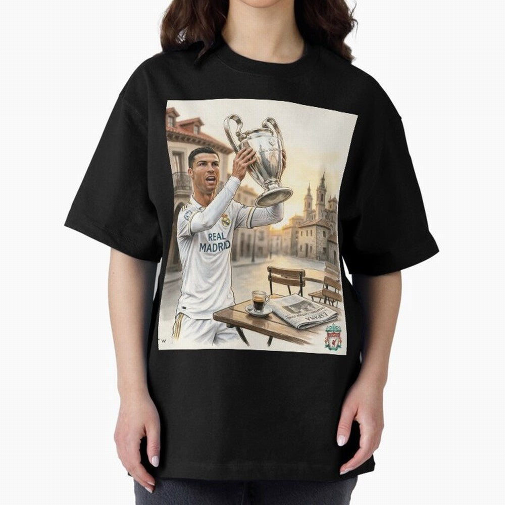 Madrid Oversized T-Shirt Honor FIFA World Cup 2026 for Fans of Haaland and Portugal, Spain and Germany, Bringing Tournament Hype, Historic Matchups, Family Viewing Parties and Global Sports Pride; Great for Watch Parties, Sports Bars, Family