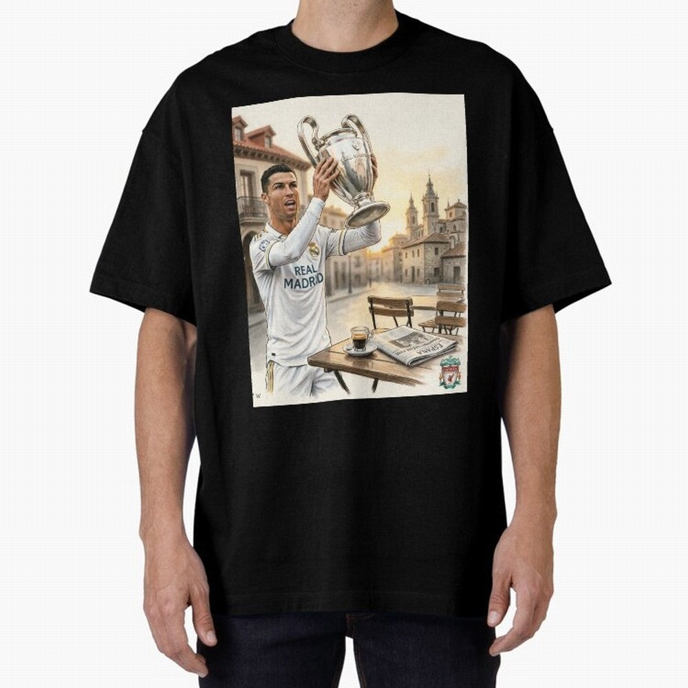Madrid Oversized T-Shirt Honor FIFA World Cup 2026 for Fans of Haaland and Portugal, Spain and Germany, Bringing Tournament Hype, Historic Matchups, Family Viewing Parties and Global Sports Pride; Great for Watch Parties, Sports Bars, Family