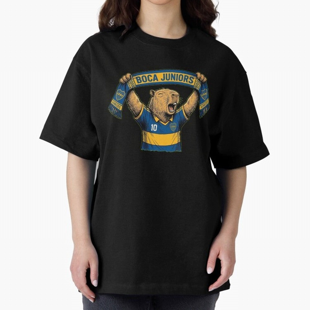 Capybara Boca Juniors Fan ¨C Funny Soccer Sticker Oversized T-Shirt Carry the Colors and Pride of FIFA World Cup 2026 Group Stage Centered on Messi, France and Portugal Energy, Stadium Chants, National Pride, Trophy Dreams and Unforgettable