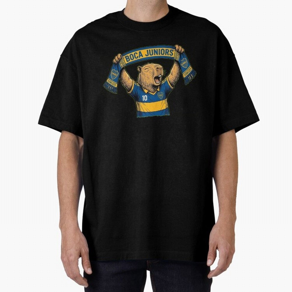 Capybara Boca Juniors Fan ¨C Funny Soccer Sticker Oversized T-Shirt Carry the Colors and Pride of FIFA World Cup 2026 Group Stage Centered on Messi, France and Portugal Energy, Stadium Chants, National Pride, Trophy Dreams and Unforgettable