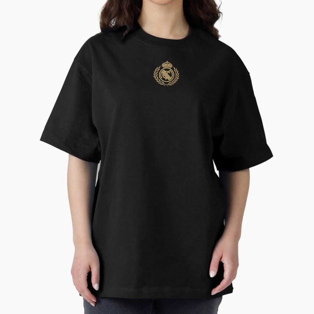 REAL MADRID GOLDEN EMBROIDERY Oversized T-Shirt Represent FIFA World Cup 2026 Spirit, Capturing France, Messi, CR7 and Mbappe, Fan Favorite Moments, National Team Passion, Big Match Drama and Soccer History; Made for Die Hard Supporters, Soccer